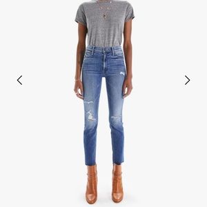 Mother Mid Rise Dazzler Ankle Fray